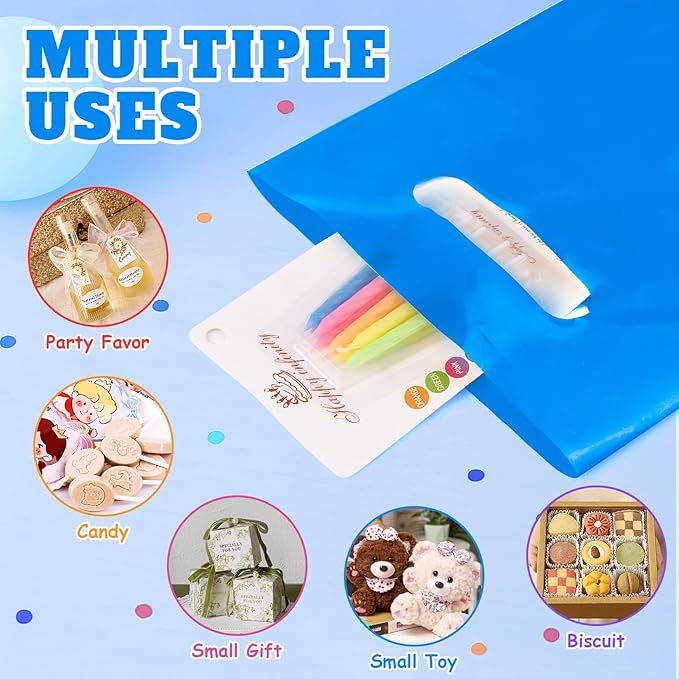 ANZNKU 100 Pcs Multicolor Party Favor Small Gift Bags with Handle for Easter Candy Treat Craft, Portable Goodie Bag for Kids Birthday Party, Reusable Gift Bag Bulk for Small Business(5.9x7.9 inch)