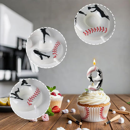 Baseball Birthday Number Candle, Number 9 Candles for Cake Topper, Ideal Birthday Parties Cake Decor, Wedding Anniversary and Other Celebrations (Candle 9)