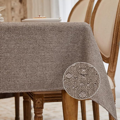 BALCONY & FALCON Rectangle Tablecloth Washable Wrinkle Resistant and Water Proof Table Cloth Decorative Linen Fabric Tablecloths for Dining Parties Kitchen Wedding and Outdoor Use (Taupe Gray, 57x118)