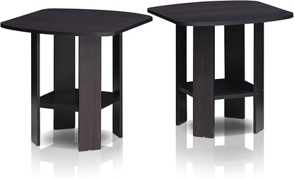 Furinno Simple Design Side Table Set of 2, 2-Tier Modern End Table