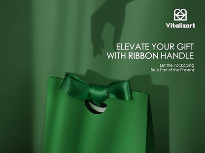 Vitalizart Paper Gift Bags With Ribbon Handles Set of 10 Assorted Colors Bulk Reusable For Gift Wrap Girls Kids Birthday Bridal Shower Party Favors Goodie Bags Candy Christmas 9.84"x4.33"x8.66" Medium
