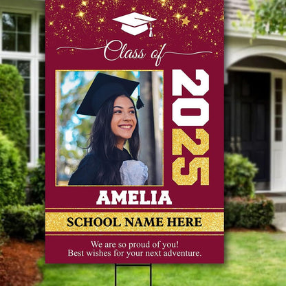 Personalized Graduation Yard Signs, Class of 2025 Sign, Graduation Senior Sign 2025, Graduate Yard Sign, Graduation Decorations Sign, High School Grad, College Graduation Sign #6