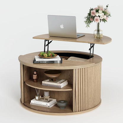 JOINICE 31.5" Round Lift Top Coffee Table