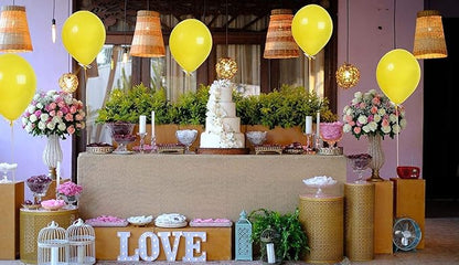 Treasures Gifted Solid Mustard Yellow Balloons - Opaque Light Yellow Bulk - Neon 12 Inch Matte Balloons - 100 Pack