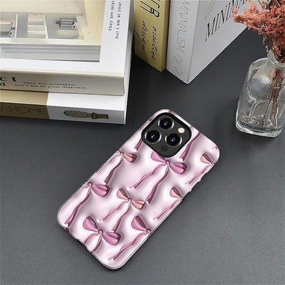 for iPhone 13 Pro Case,HL2 Abstract Ribbons Bows Hybrid 2 Layer Hard Shell Silicone Protective Pattern Design Case