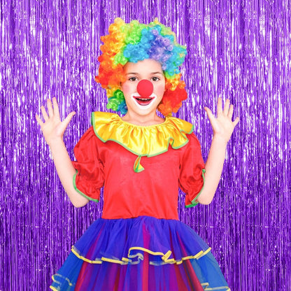 20 Pack Foil Curtain Backdrop Purple Metallic Tinsel Foil Fringe Curtains Photo Booth Props for Birthday Wedding Engagement Baby Shower Bachelorette Christmas Holiday Celebration Party Decorations