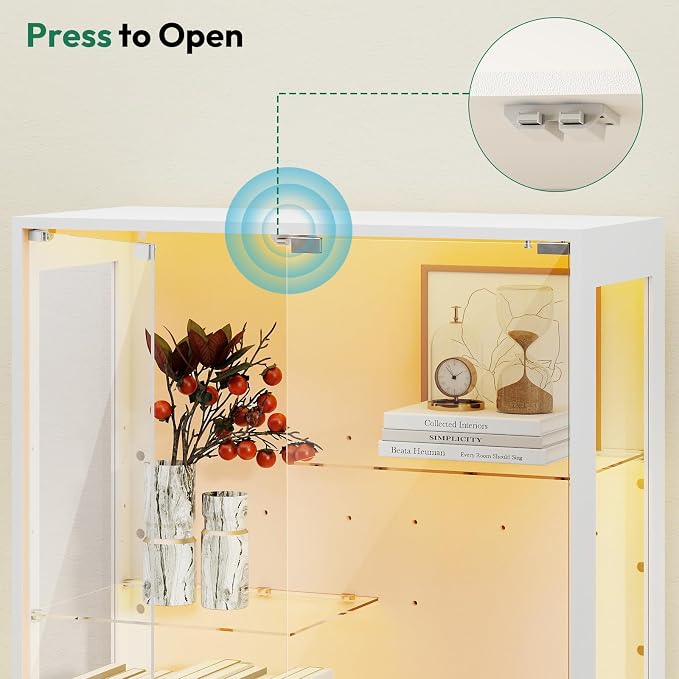 Lamtor 69-inch Glass Display Cabinet – Curio Cabinet