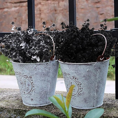 RECUTMS Black Artificial Flowers, Fake Outdoor UV Resistant Plants Faux Plastic Greenery Shrubs Indoor Outside Hanging Planter Home Kitchen Office Wedding, Garden Decor (Black)
