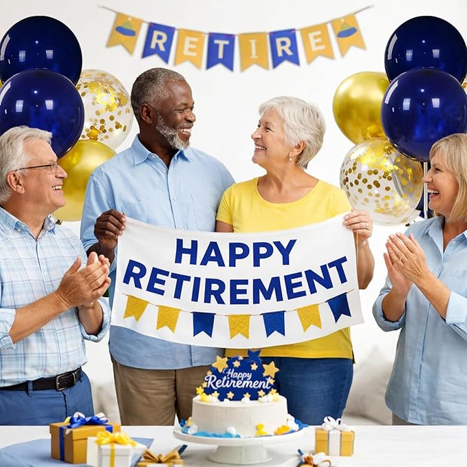 4 Sets Navy Blue Gold Balloon Centerpieces for Table, Balloon Stand Kit for Graduation Decorations 2026 Retirement Baby Shower Men's Women's Birthday Class of 2026 Party Decorations