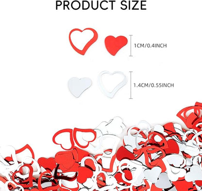 Heart Confetti, Valentine's Day Heart Table Confetti Metallic Foil Sequins, 3.53oz