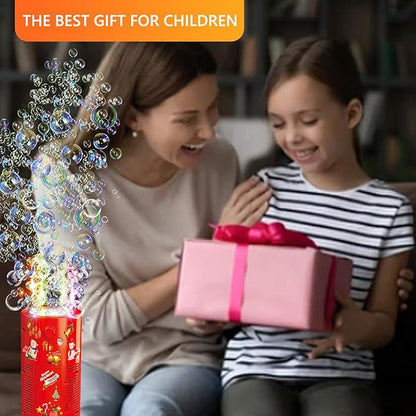 4PCS Fireworks Bubble Machine with 240ml Bubble Solution, Portable Automatic Bubble Machine with Lights and Closeable Music, Bubble Maker Toys for Kids Outside Activities Parties Wedding Christmas