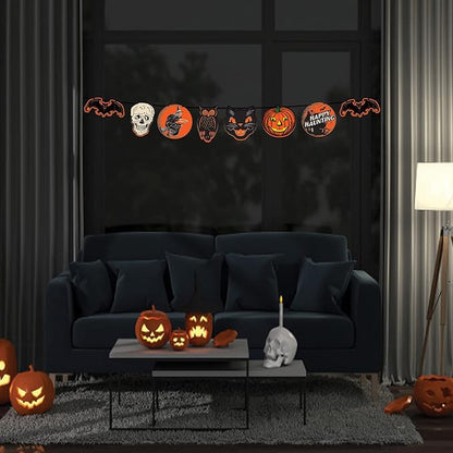 Beistle 2 Piece Retro Vintage Halloween Banners Spooky Decorations For Home And Office