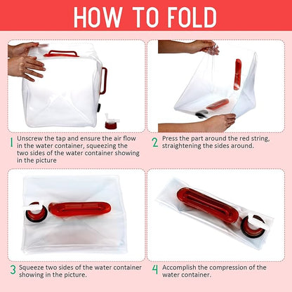 Reallnaive 3 Pack Collapsible Water Container with Spigot, Foldable Camping Water Container Portable Camping Storage Carrier Jug for Outdoors Hiking Emergency Kit Backpack (5.3 Gallon,Red,3 Pcs)