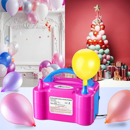 Portable Electric Balloon Pump - 110V 600W Dual Nozzle Balloon Inflator Pump with 113 accessories Decorations for Party