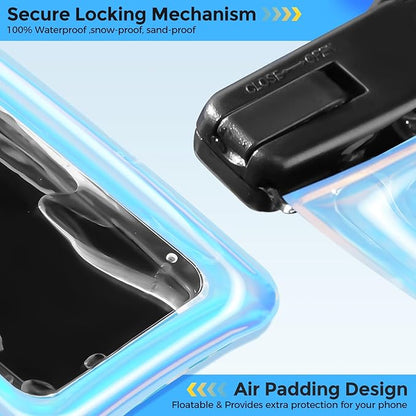 ProCase 2 Pack Floating Waterproof Phone Pouch IPX8, Universal Dry Bag Fits iPhone 17/16/15/14/13 Series, Galaxy S24/S23/S22, Pixel 8/7 (Up to 7”), Touchscreen, Underwater & Snow Protection -Sparkle