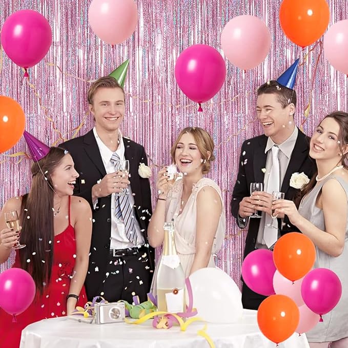 Pink Orange Balloon Garland Arch Kit, Rose Red, Light Pink and Orange Balloons Birthday Balloon for Wedding Bridal Shower Bachelorette Birthday Graduation Party Decorations