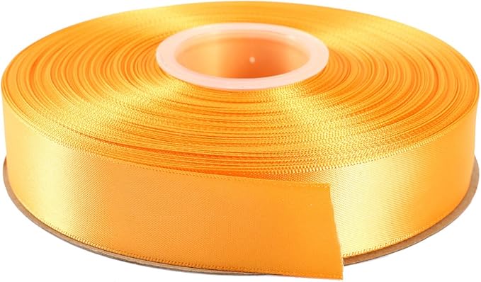 ITIsparkle 1" Inch Double Faced Satin Ribbon 50 Yards-Roll Set for Gift Wrapping Scrap Books Party Favor Hair Braids Baby Shower Decoration Floral Arrangement Craft Supplies, Gold Ribbon