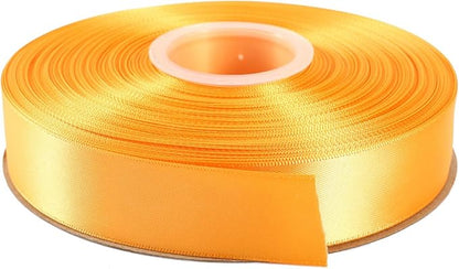 ITIsparkle 1" Inch Double Faced Satin Ribbon 50 Yards-Roll Set for Gift Wrapping Scrap Books Party Favor Hair Braids Baby Shower Decoration Floral Arrangement Craft Supplies, Gold Ribbon
