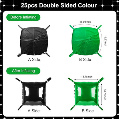 Black and Green Square Foil Balloons 25 Pcs Metallic Black and Green Balloons Wall Backdrop for New Year Graduation Birthday Bridal Shower Party Arch Backdrop Decorations