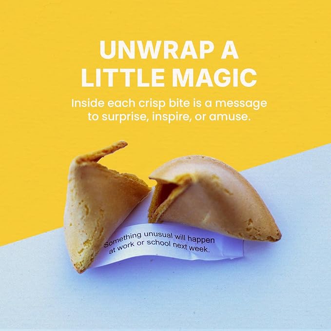 Fortune Cookies | Individually Wrapped Fortune Cookies for Christmas, Parties, Weddings, Events, and Celebrations with Fun Fortunes (100 Pack)