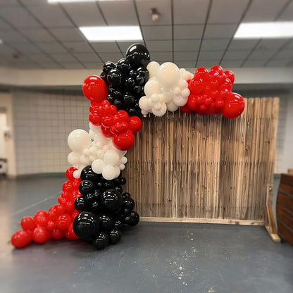 Red and Black Balloons, 60Pcs Red Black and White Balloons, 12in Black Latex Balloon for Birthday, Wedding, Baby Shower, Graduation Party Decorations