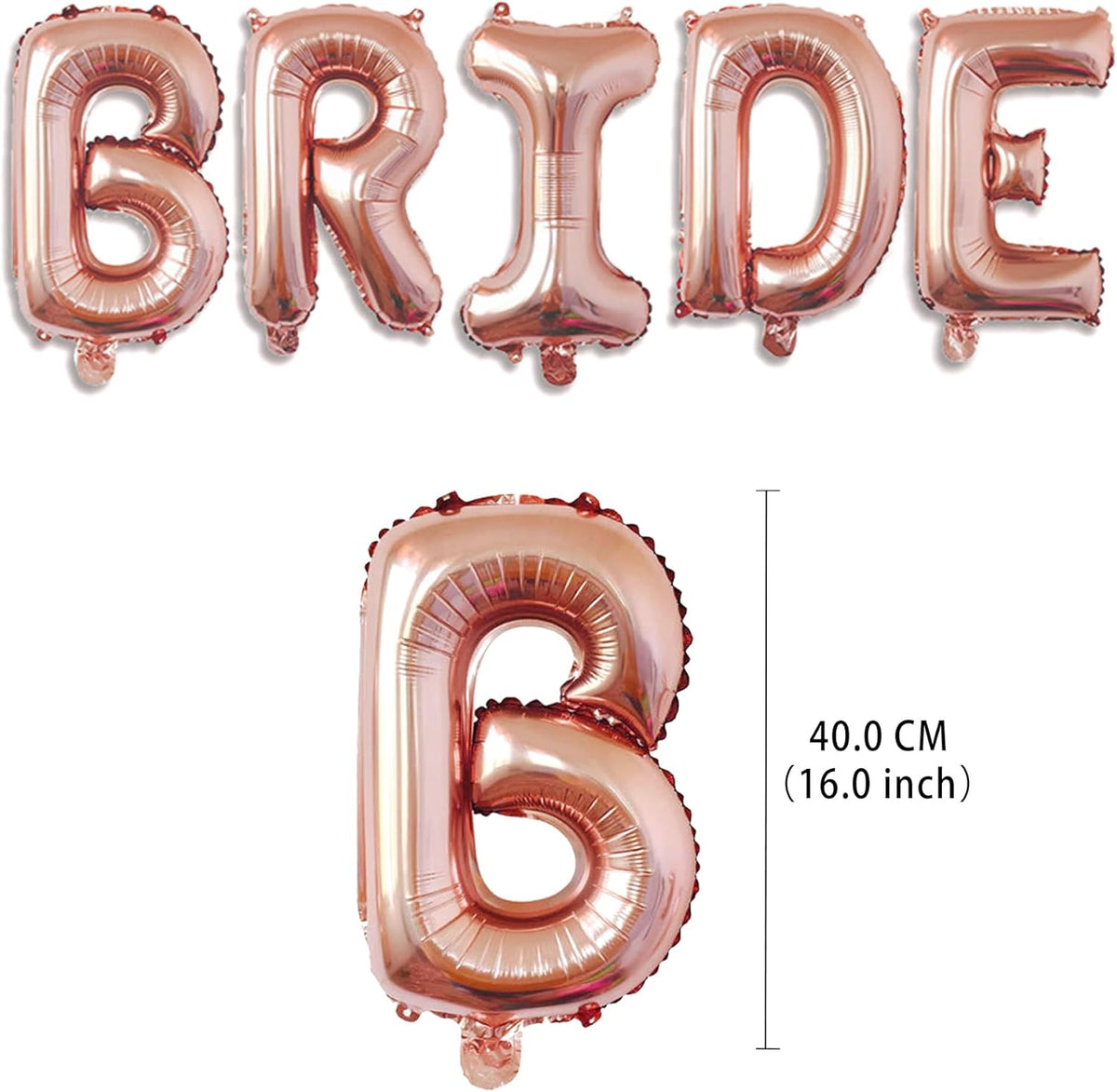 16 Inch Bride Balloons, Rose Gold Bride To Be Balloon For Bridal Shower Decor,Bachelorette Party Decorations, Engagement Party Supplies