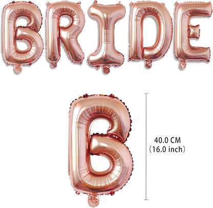 16 Inch Bride Balloons, Rose Gold Bride To Be Balloon For Bridal Shower Decor,Bachelorette Party Decorations, Engagement Party Supplies
