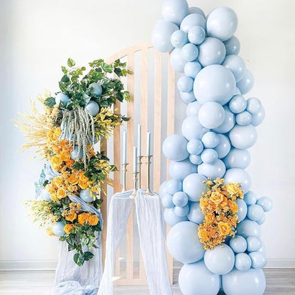110pcs Light Blue Balloons 12inch Baby Blue Latex Party Balloons for Boys Girls Birthday Party, Baby Shower, Wedding, Gender Reveal, Baby Shower, Anniversary Party Decorations