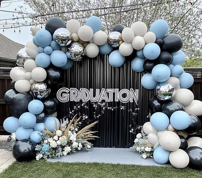 Dusty Blue Balloons Double Stuffed Blue Balloon Garland Arch Kit Different Sizes 18In 12In 5In Latex For Birthday Baby Shower Gender Reveal Neutral Party