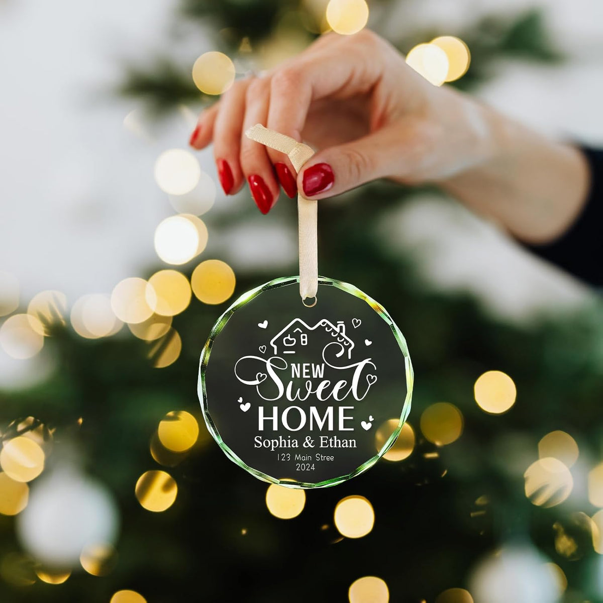 New Home Ornament 2025 House Warming Gifts, Personalized Christmas Ornaments, Custom First Christmas in My New Home, Customized Christmas Crystal Ornament