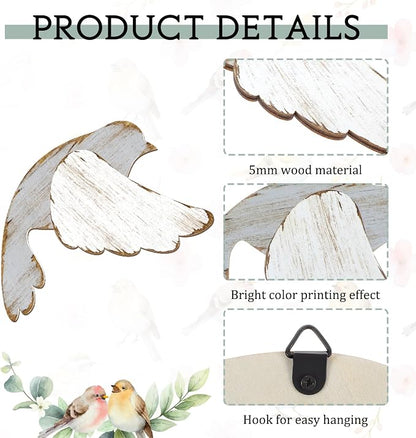 Wesiti 6 Pcs Rustic Bird Wall Art Farmhouse Wooden Flying Bird Rusty Scandinavian Home Wall Decor Art for Home Decorations Living Room Bedroom