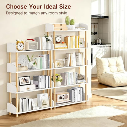 4-Tier Wooden Bookshelf, Modern Open Bookcase