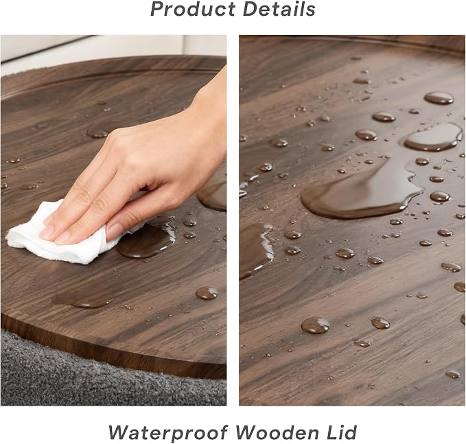 29.5 Inch Round Storage Ottoman Coffee Table, Modern Circle Coffee Table