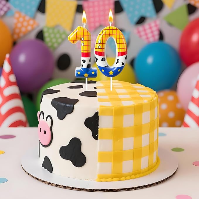 Toys Inspired Game Birthday Number Candles, Cartoon Story Number Candles, Cartoon Cake Decorations, Birthday Decoration Supplies, Suitable for Boys and Girls Party Celebrations (0)