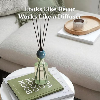 COCORRÍNA Vanilla Sandalwood Reed Diffuser 8.5 oz, Home Fragrance Oil Diffuser with 6 Reed Sticks, Long-Lasting Scent for Bathroom, Bedroom & Home Décor