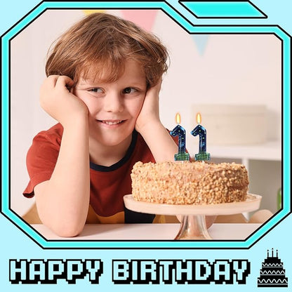 STG Birthday Candles for Boys - Number 11 Candle for Video Game Birthday Cake Topper, Fort Battle Level Up Game Themed Birthday Party Supplies (Number 11)