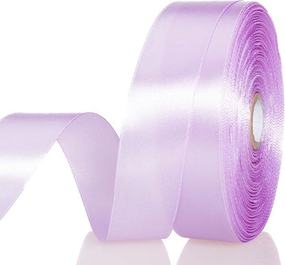 YASEO 1 Inch Lilac Solid Satin Ribbon, 50 Yards Craft Fabric Ribbon for Gift Wrapping Floral Bouquets Wedding Party Decoration
