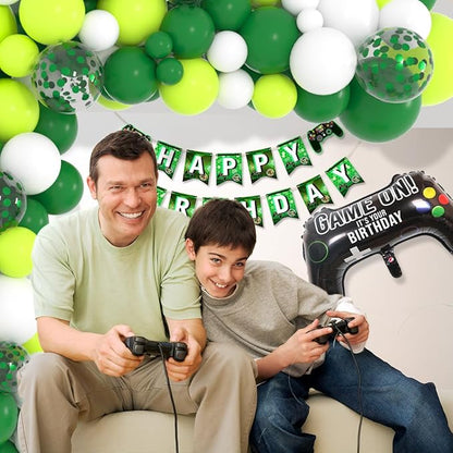 Green White Balloons Garland Arch Kit - Dark Green, Lime Green, Green White Balloons for Tropical Safari Wild Video Game Birthday Wedding Graduation Baby Shower St Patrick's Decorations