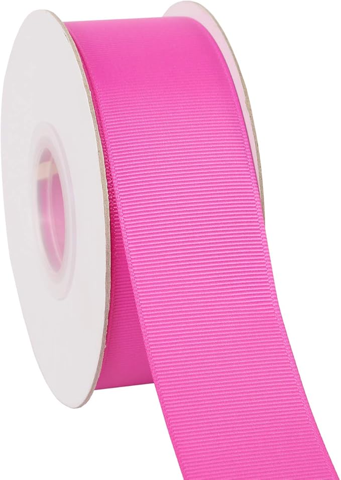 Ribbonitlux 1.5" Wide Solid Grosgrain Ribbon 25 Yards (183-Garden Rose）, Set for Gift Wrapping, Party Decor, Sewing Applications, Wedding and Craft