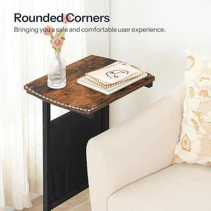 HOOBRO C Shaped End Table, 28.3" Side Table