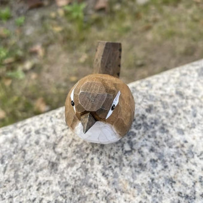 Bird Figurines Hand Carved Painted Wooden Statues for Home Decor, Gift for Bird Lovers,Housewarming, Birthday, Christmas, Anniversaries (NO.14-Winter Wren)