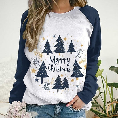 LOAIHA Christmas Sweatshirts for Women Christmas Tree Graphic Shirt Xmas Long Sleeve Merry Christmas Pullover Blouse