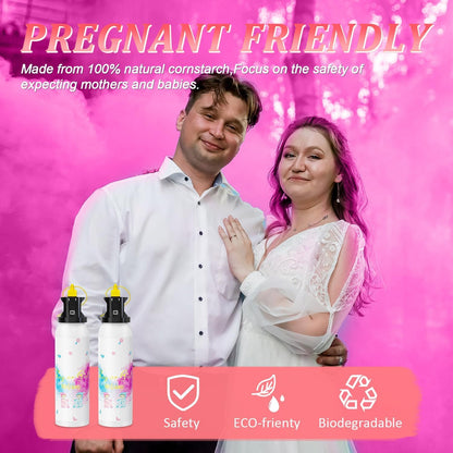 SRG Large Gender Reveal Fire Extinguisher Color Blaster | 2 Packs Baby Girl Pink Gender Reveal Extinguisher | Pink Smoke for Gender Reveal Party & Ideas | Long Lasting（Pink）