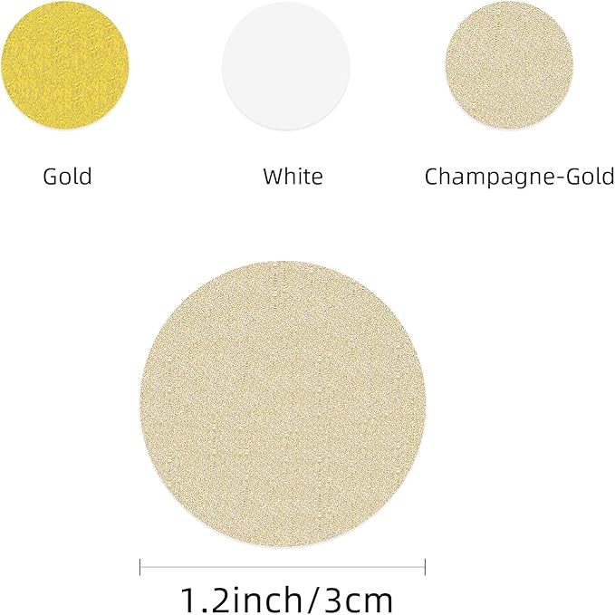 White Champagne-Gold Decorations for Party - 300Pcs Paper Confetti Birthday Decoration Bridal Baby Shower Wedding Anniversary Bachelorette Engagement Graduation Table Decor Hongtongtong