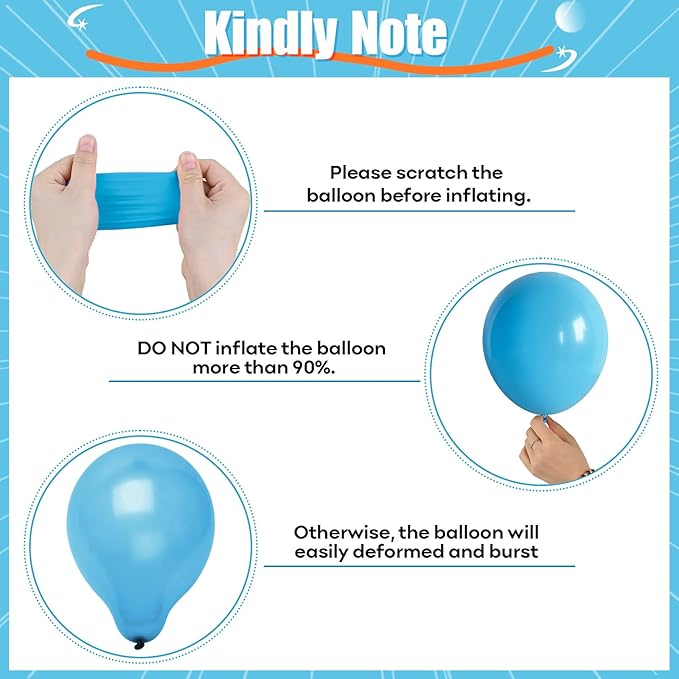 HILAVO Blue and Orange Balloons, 60PCS 12 Inch Royal Light Blue and Orange Beige Balloon Confetti Balloons for Kids Space Theme Party Baby Shower Birthday Graduation Party Decoration