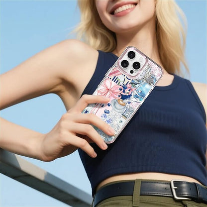 Case for iPhone 16 Pro Max,[Compatible with MagSafe],Pink Bow Girly Coquette Collage Phone Case Design，for Women Girls Magnetic Clear Cover - Slim, Sleek, & Shockproof Protection