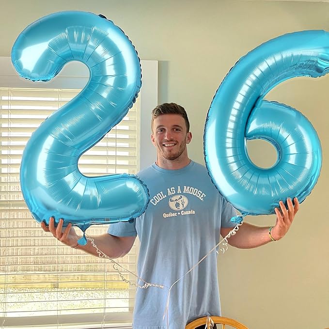 Pearlescent Blue 6 Balloon, Number Balloons 40 Inch, 6th Balloons for Birthday Decorations, Pearlescent Blue Party Supplies 6 Birthday Balloon, Number 6 Balloon