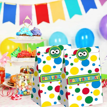 Zliisang 16PCS Cartoon Party Favor Bags Colorful Goodie Gift Bags for Kids Birthday Party Gift Supplies Happy Birthday Party Decorations