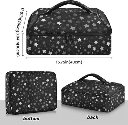 Casserole Carriers for Hot or Cold Food Reusable Casserole Dish Carrier Insulated Thermal Large Capacity Durable Perfect for Party Camping Family Gatherings Yellow Fish