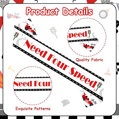 Race Car It's My Birthday Sash Racing Happy Birthday Party Favor Need Speed Bday Sash for Fast Bday Satin Gifts Supplies Photo Props